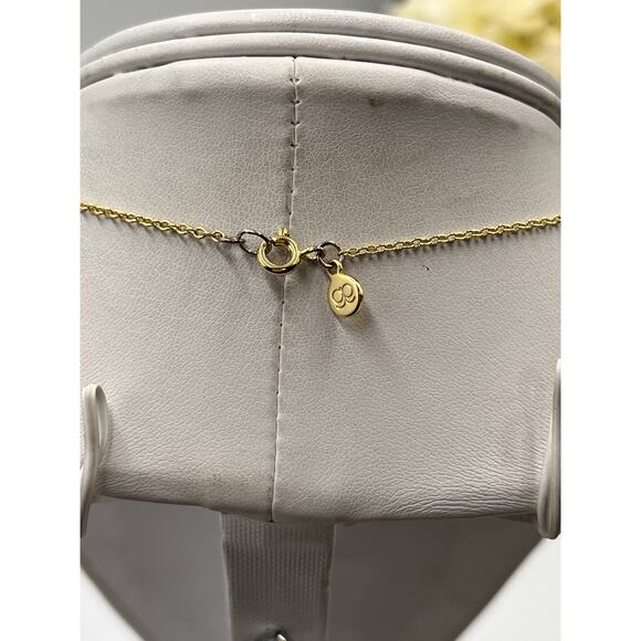 Gorjana Gold Filled Curved Hammered Pendant Chain Layering Minimalist Necklace - Picture 4 of 9